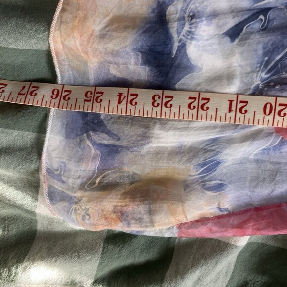 Angela Moda Silk Blouse Womens L Floral Off Shoulder Boho Made in Italy - Picture 8 of 8